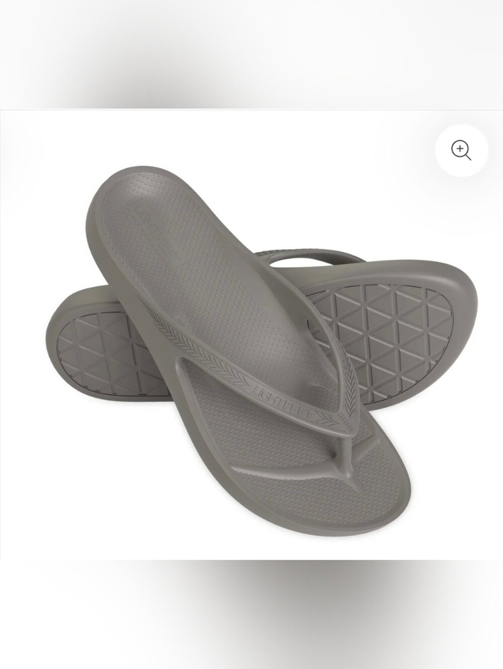NWT Lightfeet Arch Support Flip Flops Coastal Grey US W8 Orthotic Sandals